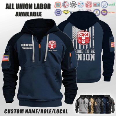 Custom Union Labor Halfzip Hoodie 1
