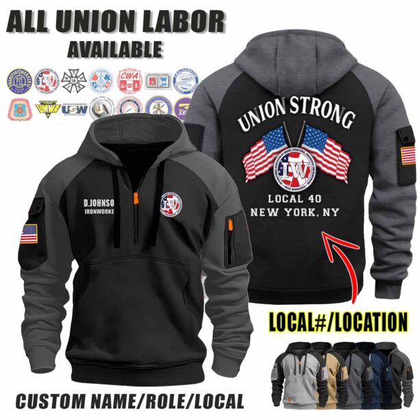 Custom Union Labor V2 Halfzip Hoodie 7