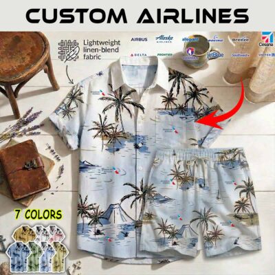American Airlines Shirt Shorts Linen 1