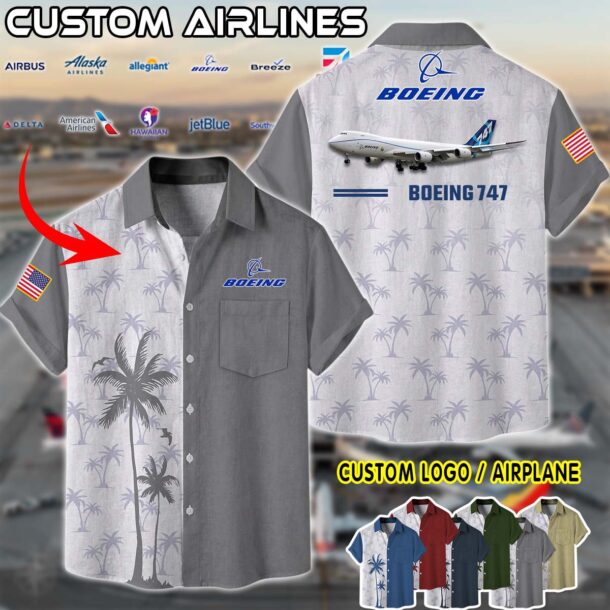 Boeing  Boeing 747 Linen Button Up Shirt 4 Z