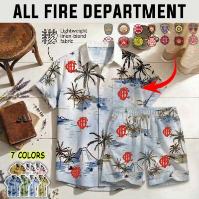 Chicago Fire Department Shirt Shorts Linen 1