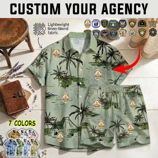 Los Angeles Police Department CA Shirt Shorts Linen