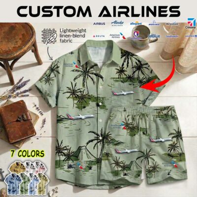 Shirt Shorts Linen 1 American Airlines Boeing 787