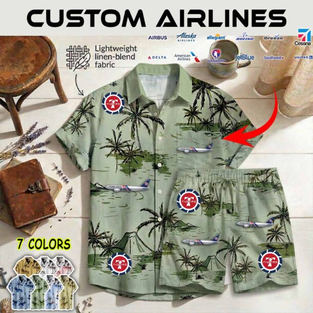 Shirt Shorts Linen 1 Flying Tiger Line Boeing 777