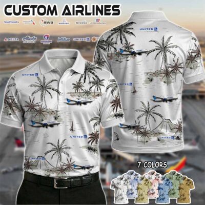 United Airlines Boeing 787 Polo Shirt White