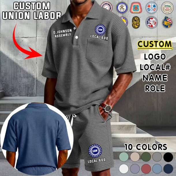 Waffle Button Polo 5