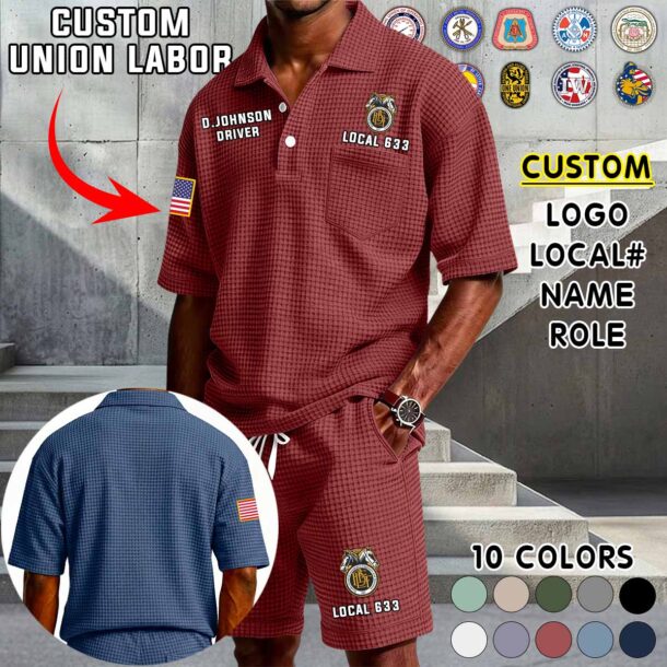 Waffle Button Polo 6