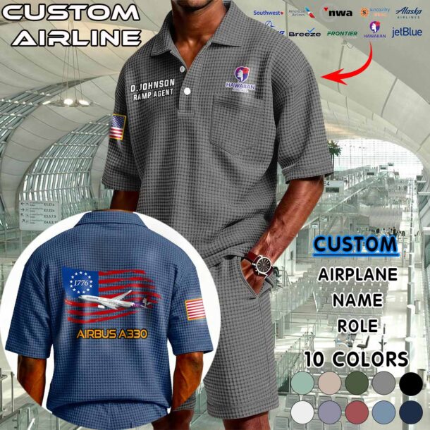 Waffle Button Polo 1 4