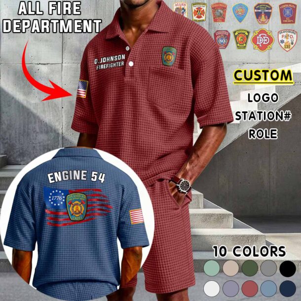 Waffle Button Polo 1