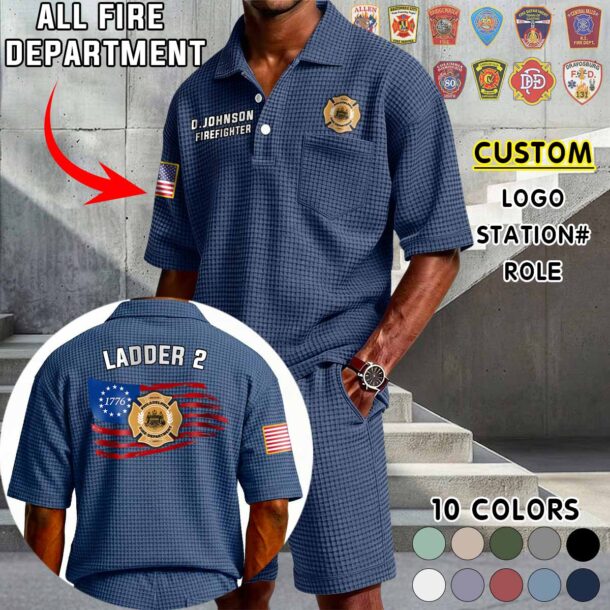 Waffle Button Polo 3 1