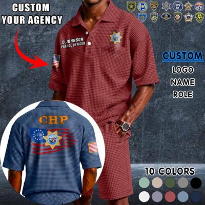 Waffle Button Polo 3 6