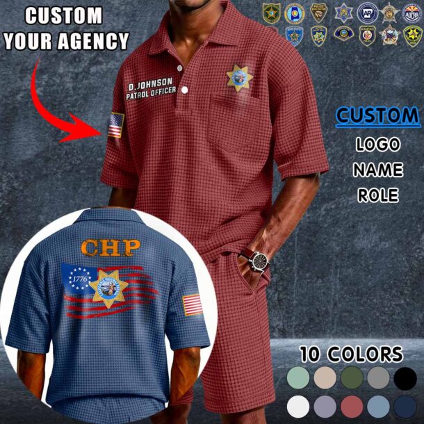 Waffle Button Polo 3 6