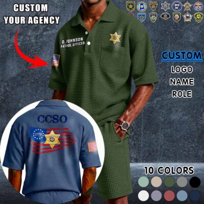 Waffle Button Polo 4 4