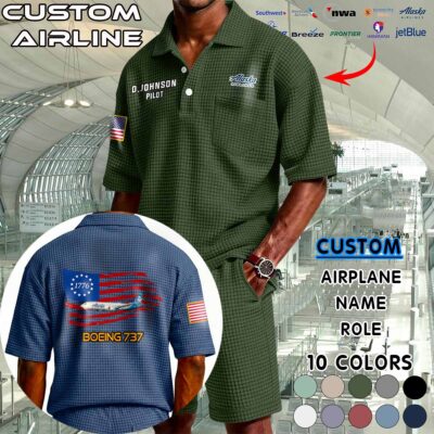 Waffle Button Polo 4 5