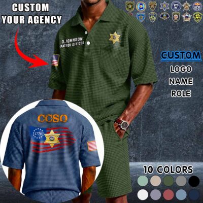 Waffle Button Polo 4 6
