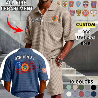 Waffle Button Polo 5 1
