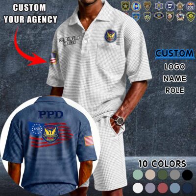 Waffle Button Polo 5 4