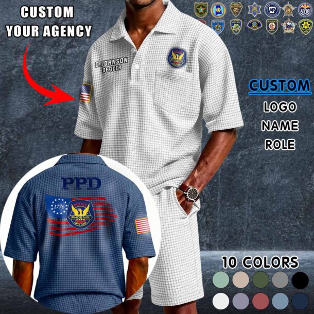 Waffle Button Polo 5 4