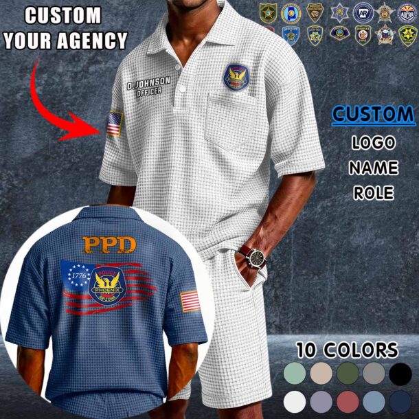 Waffle Button Polo 5 6