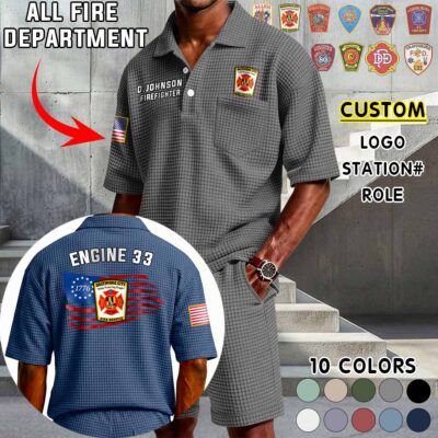Waffle Button Polo 6 1