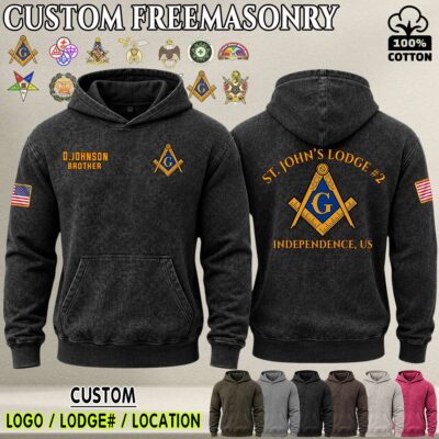 Custom US Freemasonry_Ver 2 Premium Washed Cotton Apparel