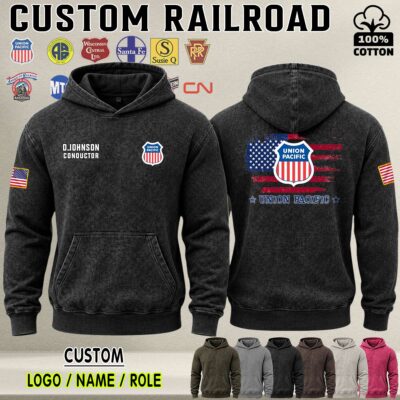 Custom US Railroad_Ver 2 Flag Premium Washed Cotton Apparel