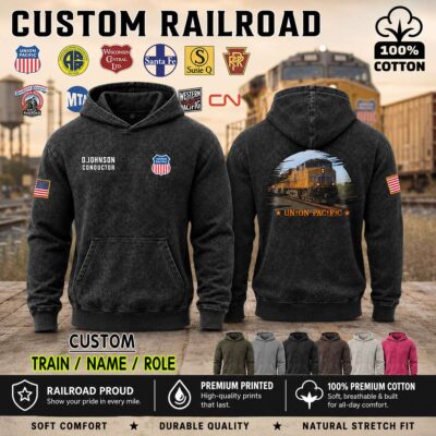 Custom US Railroad_Ver 1 Premium Washed Cotton Apparel